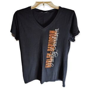 Harley Davidson V Neck TShirt Lake George, NY No Size Tag
